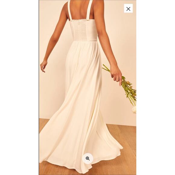 Reformation Hollyhock Ivory Cream Lecce Maxi Bride Bridal Gown Wedding Dress XS - Picture 8 of 16